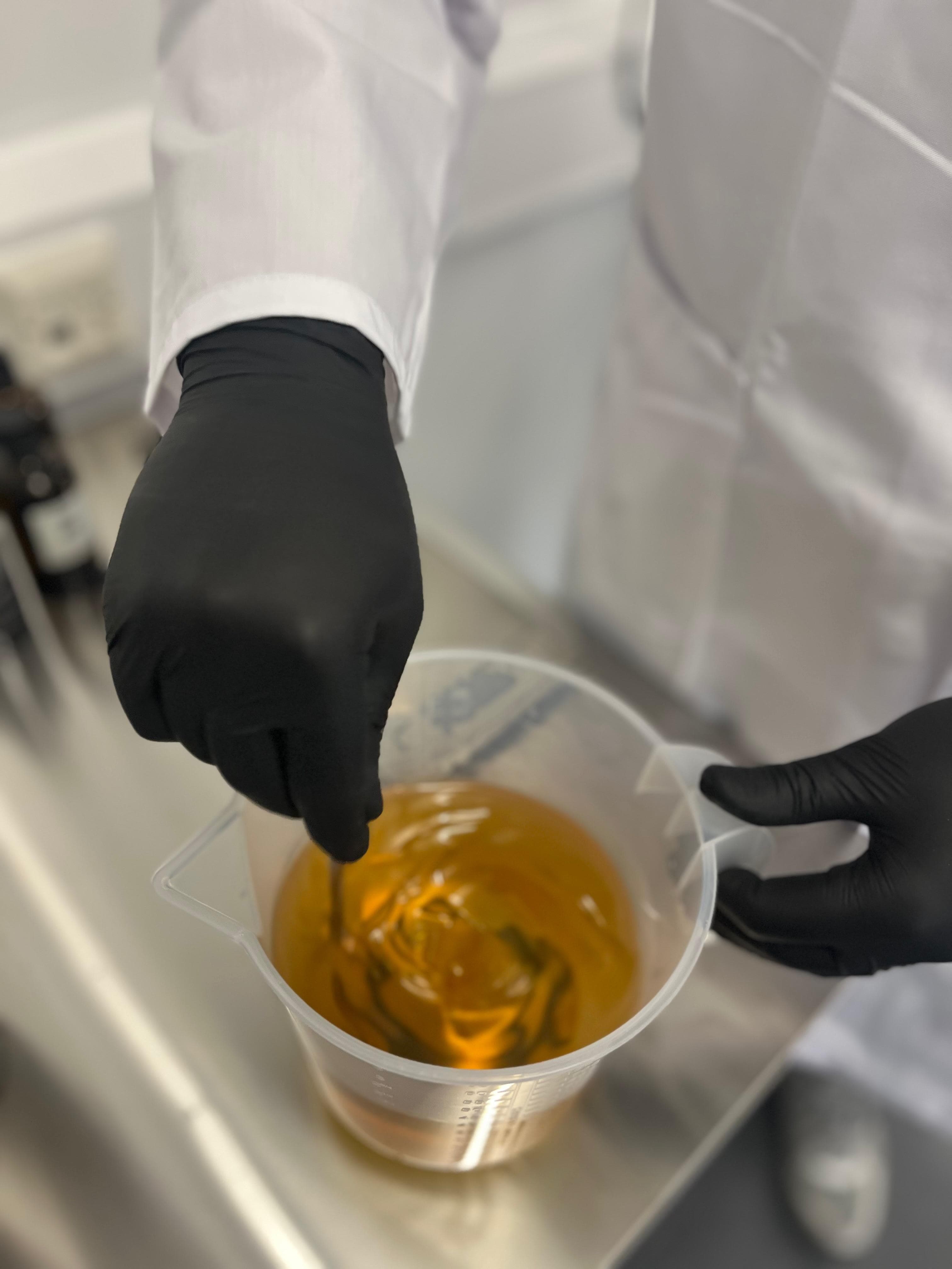 Lab formulation pour during new product development and scale-up.