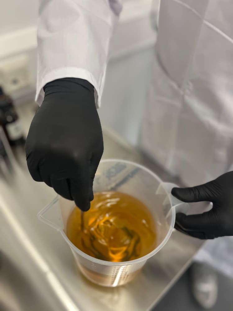 Lab formulation pour during new product development and scale-up.
