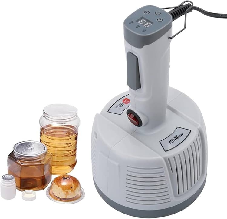 Portable induction sealer on the bench for tamper-evident foil seals.